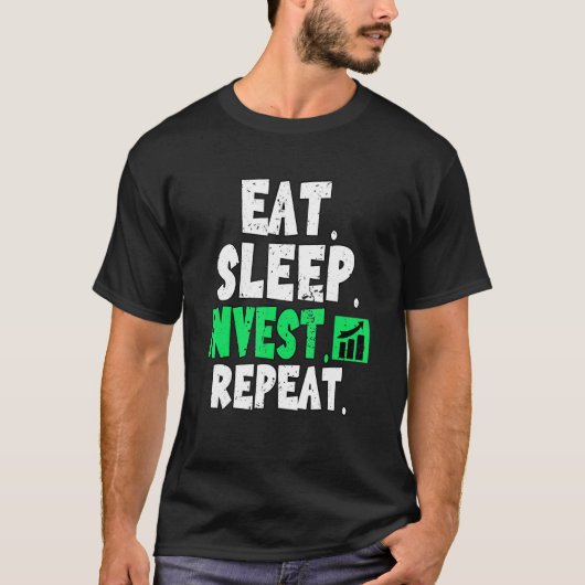 T-shirt Manger Sommeil Investir Répéter Crypto Stocks Trad (Devant)