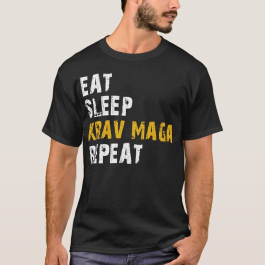 T-shirt manger sommeil krav maga répéter (Devant)