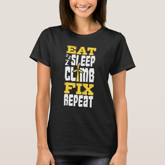T-shirt Manger Sommeil Monter Fixer Vertical Vent Turbine (Devant)