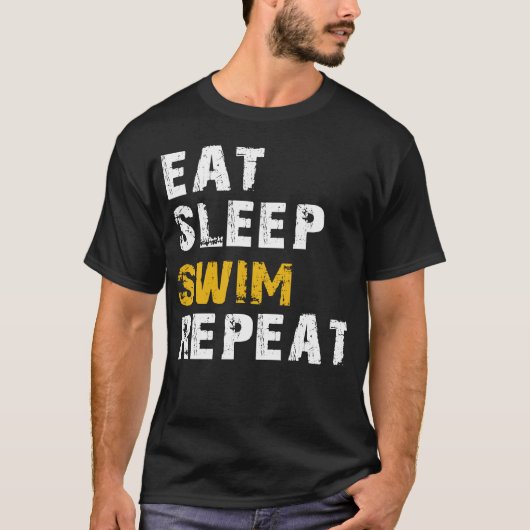 T-shirt manger sommeil nager répéter (Devant)