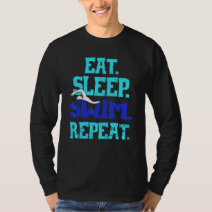 T-shirt Manger Sommeil nager Répéter nager Sports