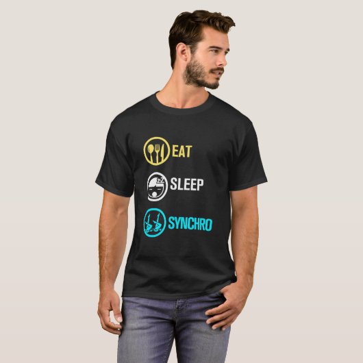 T-shirt Manger Sommeil Synchro Synchronisation Natation Ar (Devant entier)