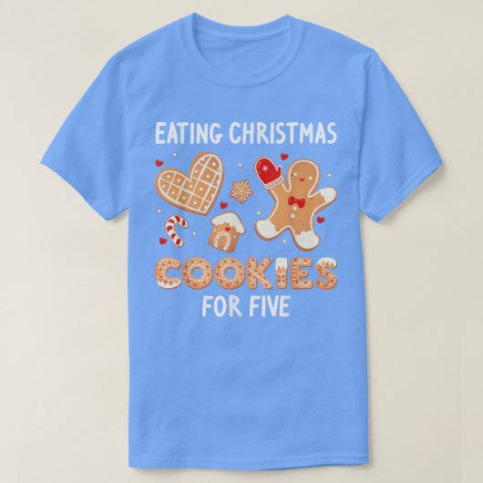 T-shirt Manger un biscuit de Noël cinq Annonce de grossess (Design devant)