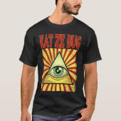 T-shirt MANGER ZE BUG ILLUMINATI EYE Conspiration Mens maç (Devant)