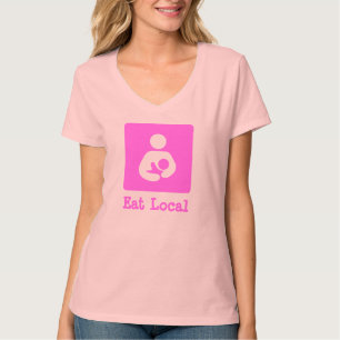 T-shirt Mangez allaiter de gens du pays/icône de soins
