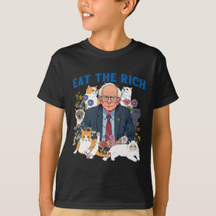T-shirt Mangez Bernie Sanders Riche Chat Floral Résiste De