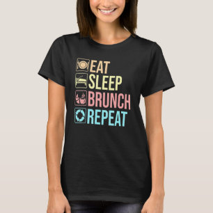 T-shirt Mangez Brunch Sleep Squad Répétez Petit Déjeuner F