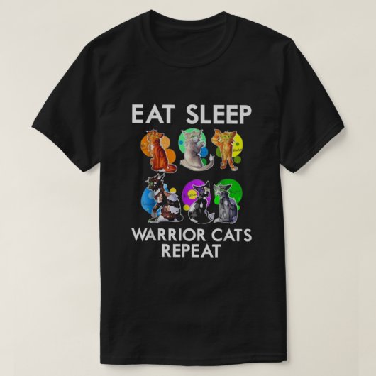 T-shirt Mangez des chats guerriers du sommeil (Design devant)