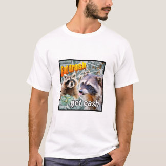 T-shirt Mangez des déchets Obtenez de l'argent Washbär mèm