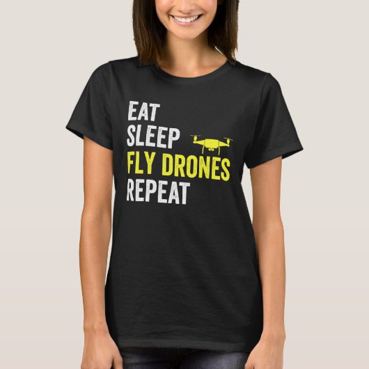 T-shirt Mangez des drones de drones de sommeil Répéter dro (Devant)