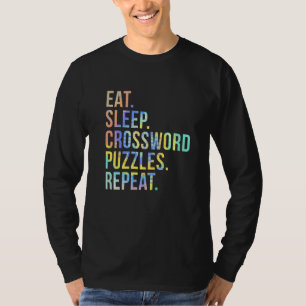 T-shirt Mangez des mots croisés du sommeil Puzzles Répéter