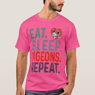 T-shirt Mangez des pigeons endormis Répétez drôle pour Pig