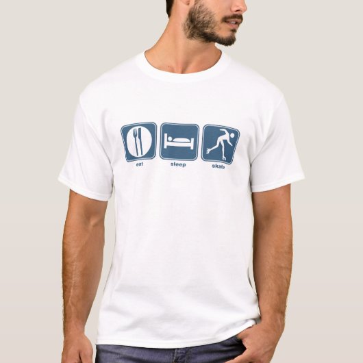 T-shirt mangez, dormez, patinez (Devant)