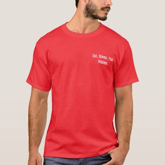 T-shirt Mangez, dormez, pêchez, répétez (Devant)
