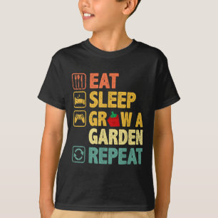 T-shirt Mangez Dormir Croissance Un Jardin Répéter Jeu Drô