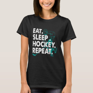 T-shirt Mangez Dormir Hockey Répéter Hockey Enfants Jeunes