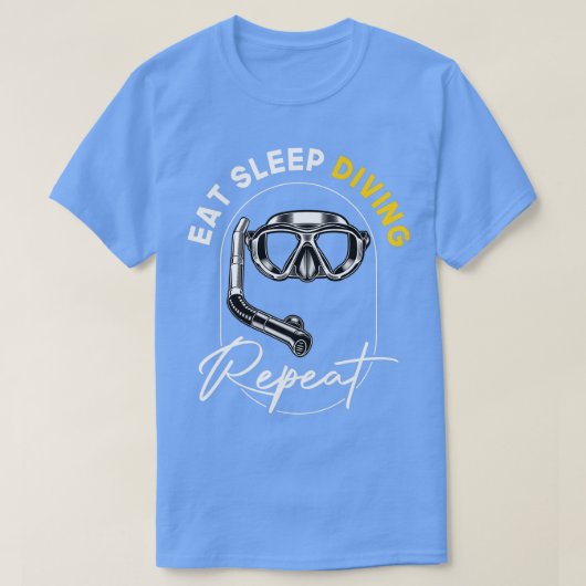 T-shirt mangez dormir la plongée répéter (Design devant)