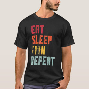 T-shirt Mangez du poisson endormi Pêche répétée