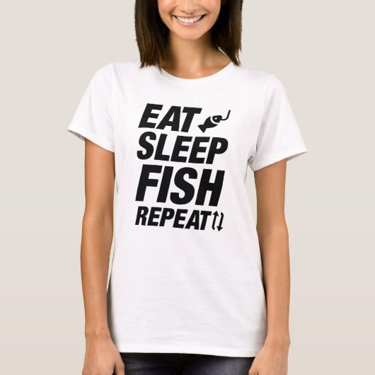 T-shirt Mangez du poisson endormi Répéter (Devant)