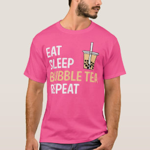 T-shirt Mangez du thé bulle de sommeil Répéter le thé Boba