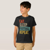 T-shirt Mangez Football Sleep Répéter les couleurs vintage (Devant entier)