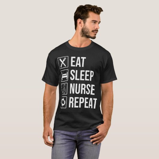 T-shirt Mangez Infirmière du sommeil Répéter Funny Infirmi (Devant entier)