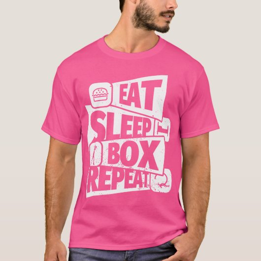 T-shirt Mangez La Boxe Du Sommeil Répétez Le Don De La Box (Devant)