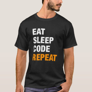 T-shirt Mangez la chemise de programmeur de la répétition
