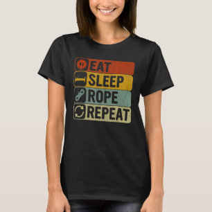 T-shirt Mangez la corde de sommeil Répétez la boucle rétro
