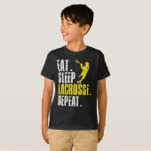 T-shirt Mangez la crosse du sommeil Répéter Lax Sport (Devant entier)