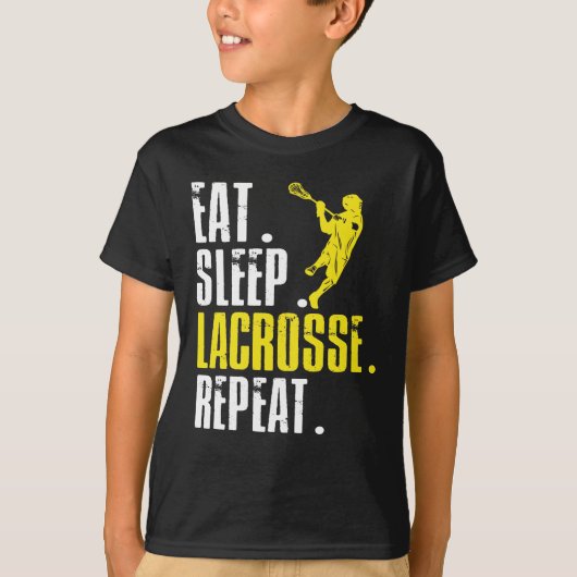 T-shirt Mangez la crosse du sommeil Répéter Lax Sport (Devant)