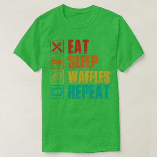 T-shirt Mangez la gaufre du sommeil répéter (Design devant)