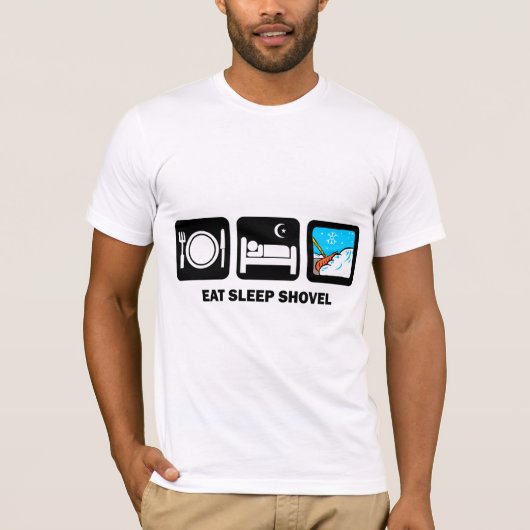 T-shirt mangez la pelle à sommeil (Devant)