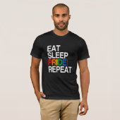 T-shirt Mangez la répétition de fierté de sommeil (Devant entier)
