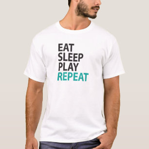 T-SHIRT MANGEZ LA RÉPÉTITION DE JEU DE SOMMEIL