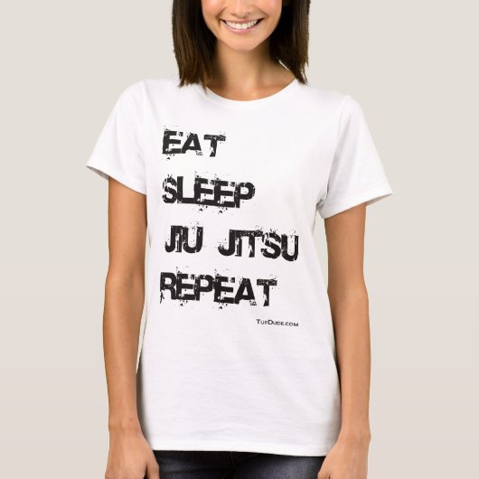 T-shirt Mangez la répétition de Jiu Jitsu de sommeil (Devant)