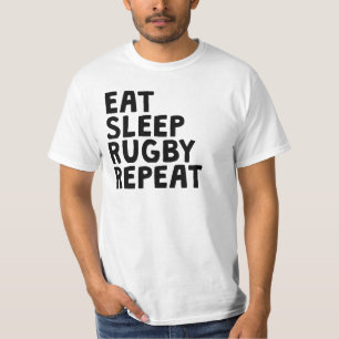 T-shirt Mangez la répétition de rugby de sommeil