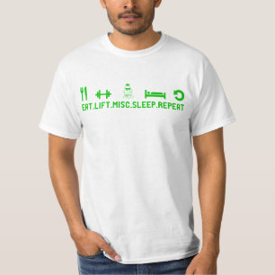 T-shirt Mangez la répétition diverse de sommeil