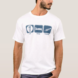 T-shirt mangez la trompette de sommeil