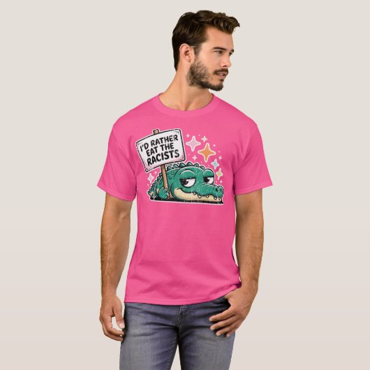 T-shirt Mangez l'alligator des racistes - Classique du cad (Devant entier)