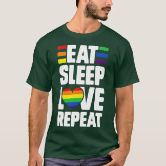 T-shirt Mangez l'amour du sommeil Répétez le Gay pride LGB
