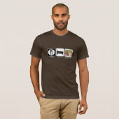 T-shirt mangez le backgammon de sommeil (Devant entier)