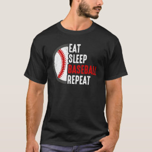 T-shirt Mangez le baseball de sommeil répéter mon coeur su
