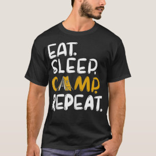 T-shirt Mangez le camp de sommeil Répéter drôle Camping Vo