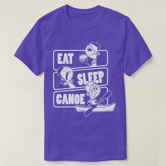 T-shirt Mangez le canoé du sommeil Répétez le canoé Outrig (Design devant)