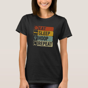 T-shirt Mangez le cerceau de sommeil Répéter Rétro 60s les