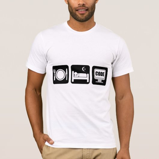 T-shirt mangez le code de sommeil (Devant)