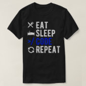 T-shirt Mangez le code de sommeil Répéter Coder coder code (Design devant)