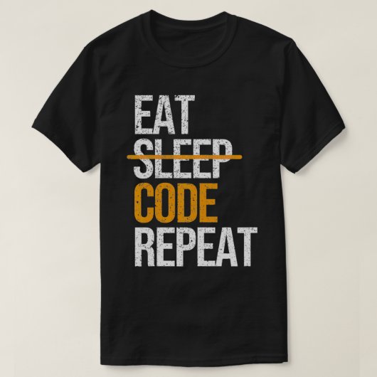 T-shirt Mangez le code de sommeil Répéter drôle développeu (Design devant)