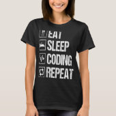 T-shirt Mangez le code de veille Répéter le programmeur d' (Devant)